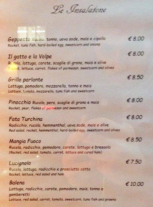Menu di Ristorante Ambra Bar 