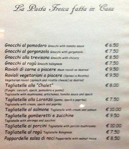 Menu di Ristorante Ambra Bar 