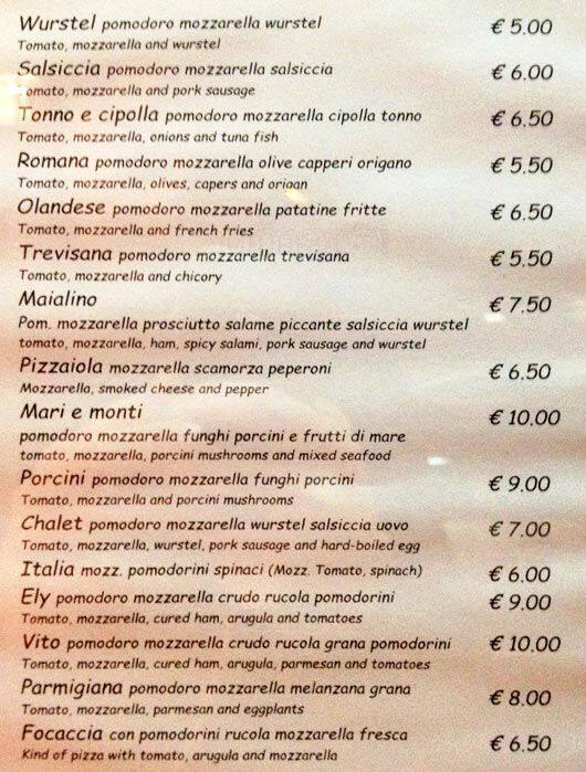 Menu di Ristorante Ambra Bar 