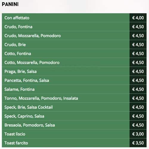 Menu di Sergio & Efisio 