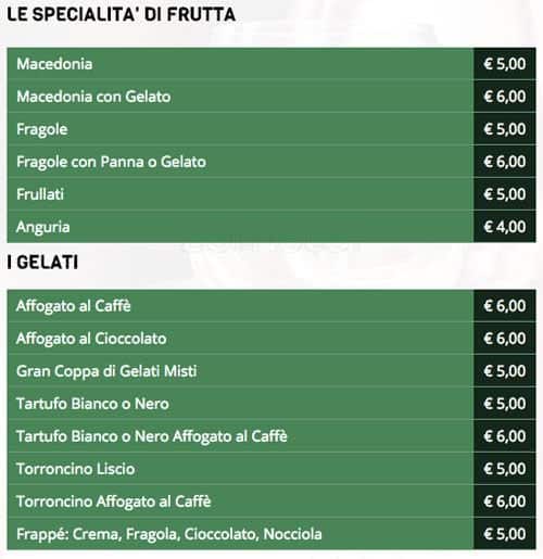 Menu di Sergio & Efisio 