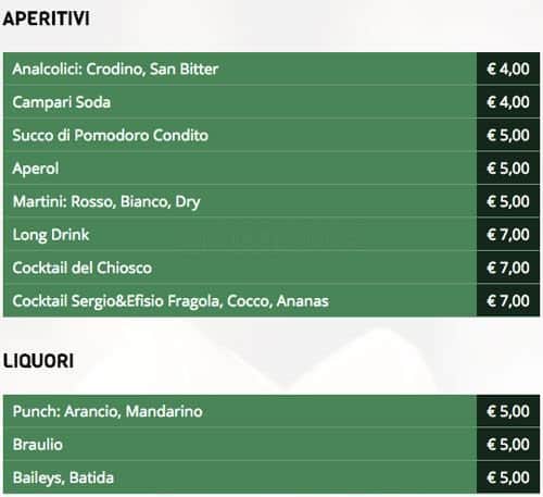Menu di Sergio & Efisio 