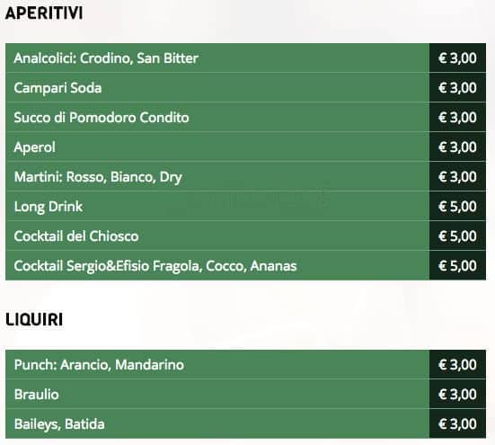 Menu di Sergio & Efisio 