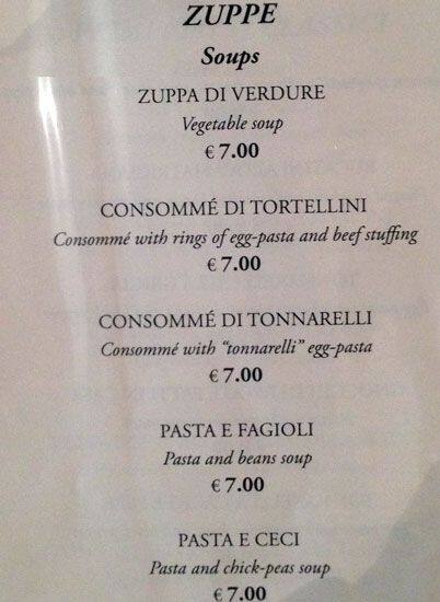 Menu di Ristorante Agostino Alla Pergola 