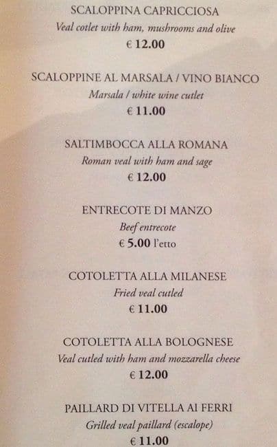 Menu di Ristorante Agostino Alla Pergola 
