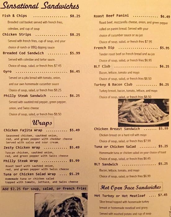 Menu at Riverview Family Restaurant LLC, Kiel