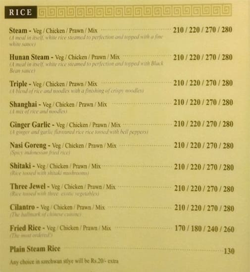 Kim Lee Chinese Restaurant menu