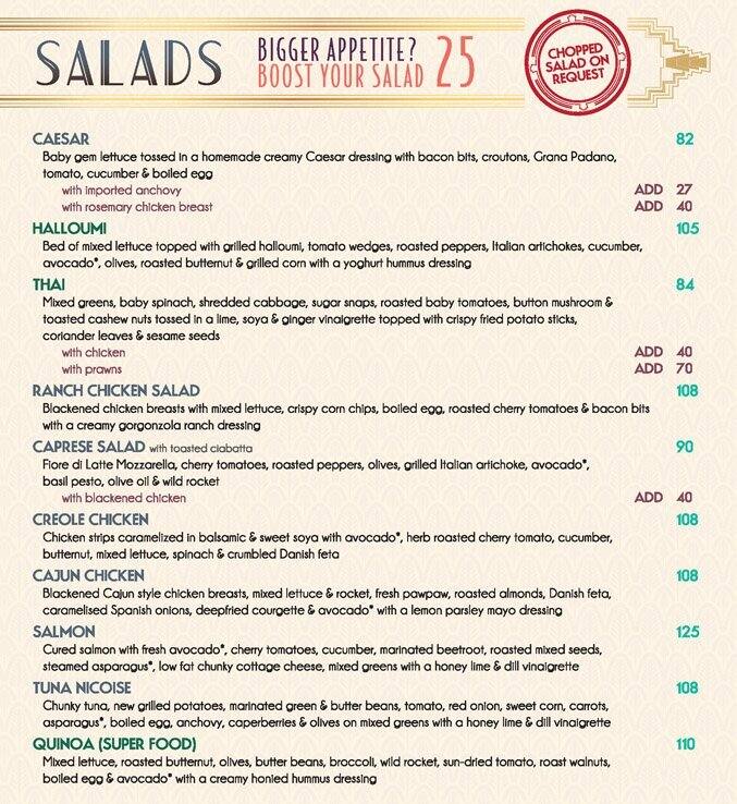 JB Rivers menu