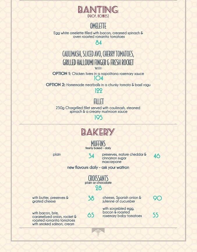 JB Rivers menu