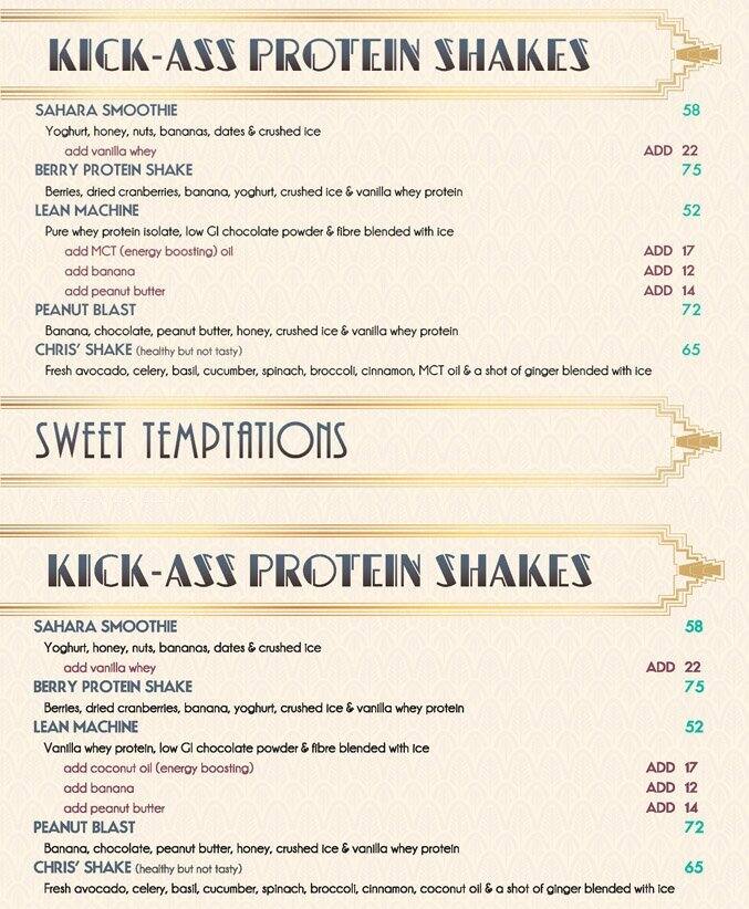 JB Rivers menu
