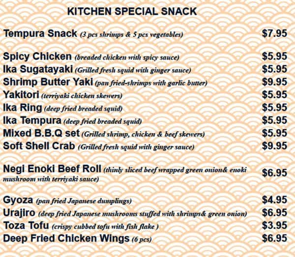 Ikki Sushi Menu, Menu for Ikki Sushi, Scarborough, Toronto Urbanspoon