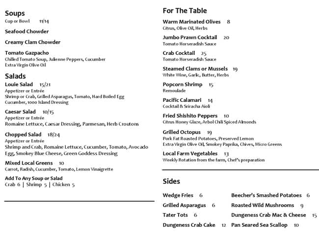 Menu At Shuckers Restaurant, Seattle, 411 University St