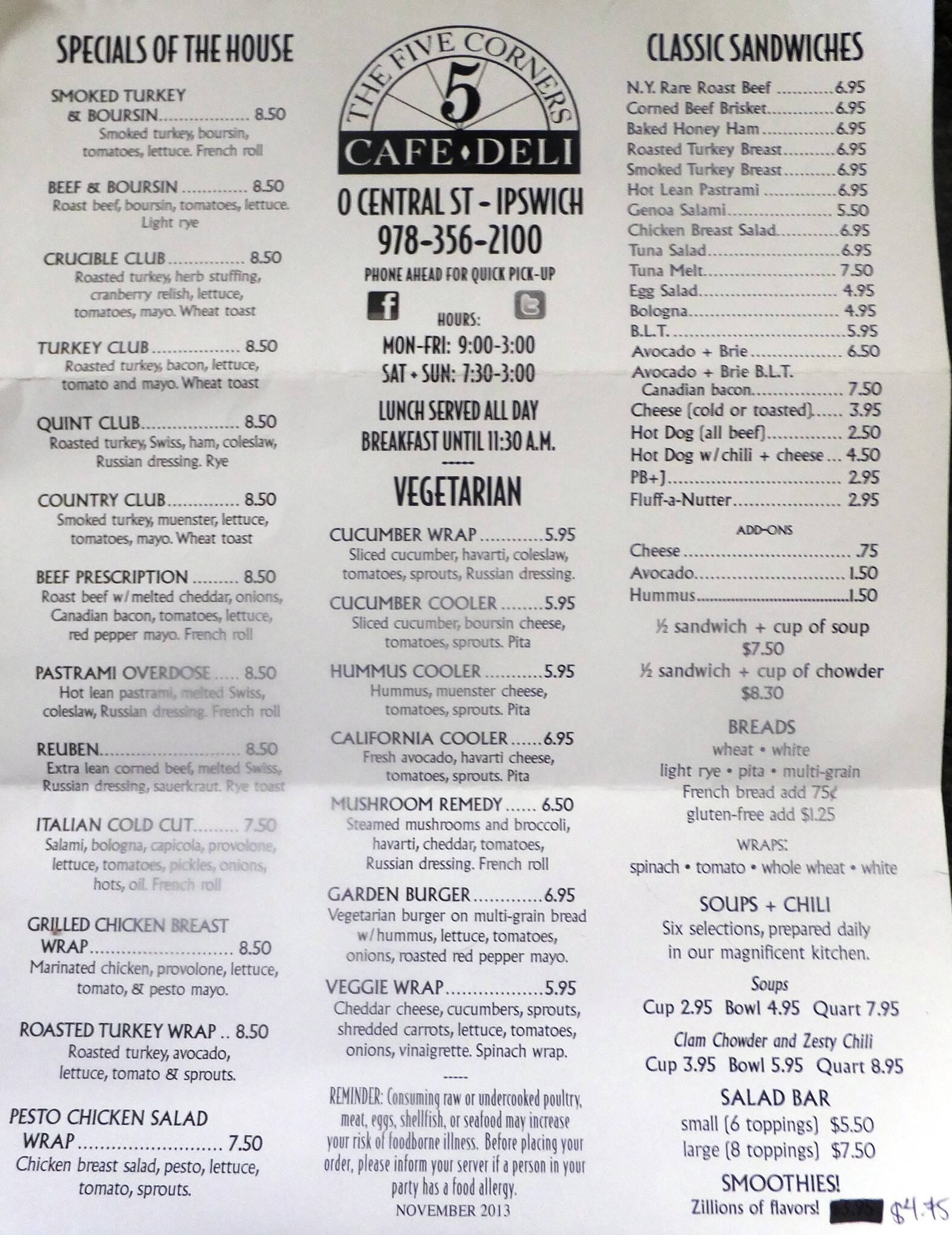 The Five Corners Cafe Deli Urbanspoon Zomato The Five Corners Cafe Deli