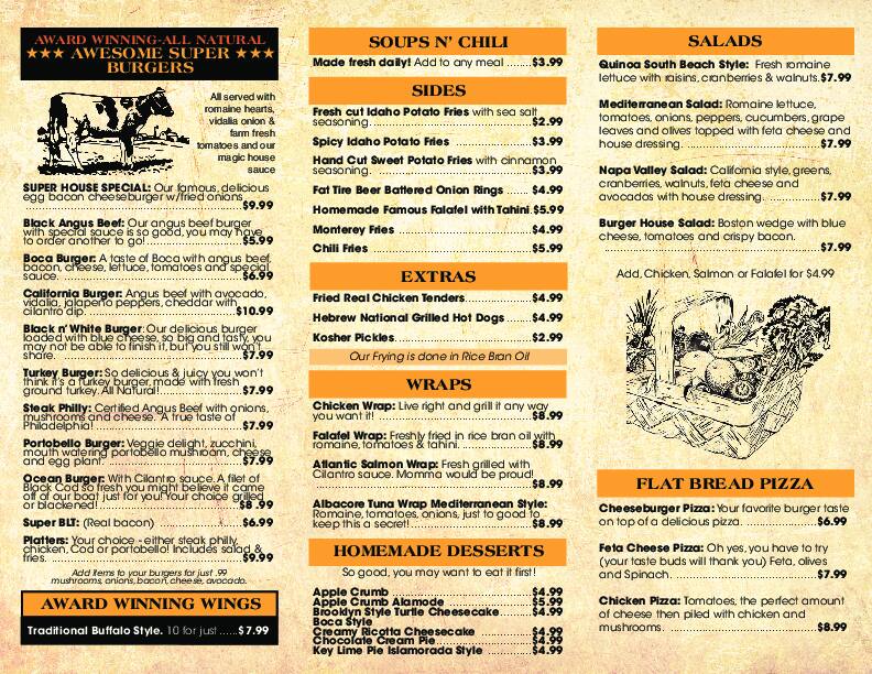Boca Burger House Menu, Menu for Boca Burger House, Boca Raton, Miami