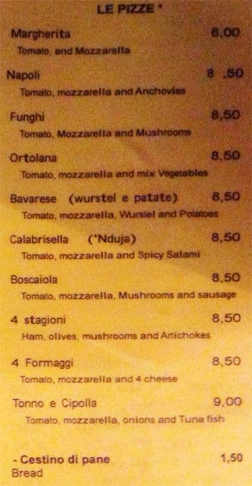Menu di Caffè San Clemente 