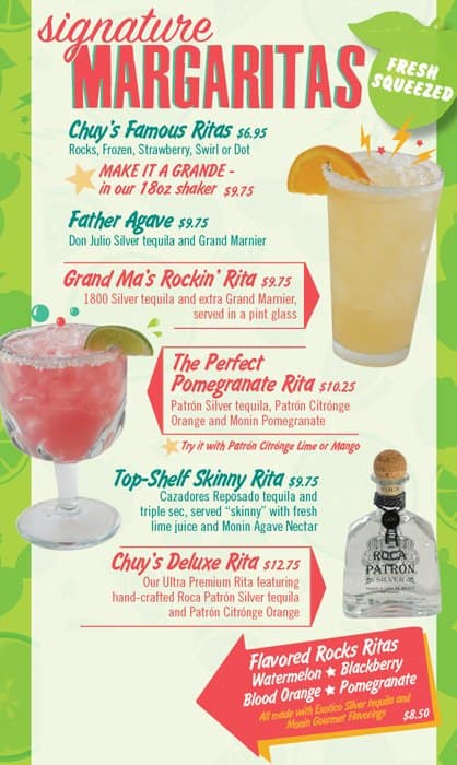 Chuy's Menu, Menu for Chuy's, Winter Park, Orlando - Urbanspoon/Zomato