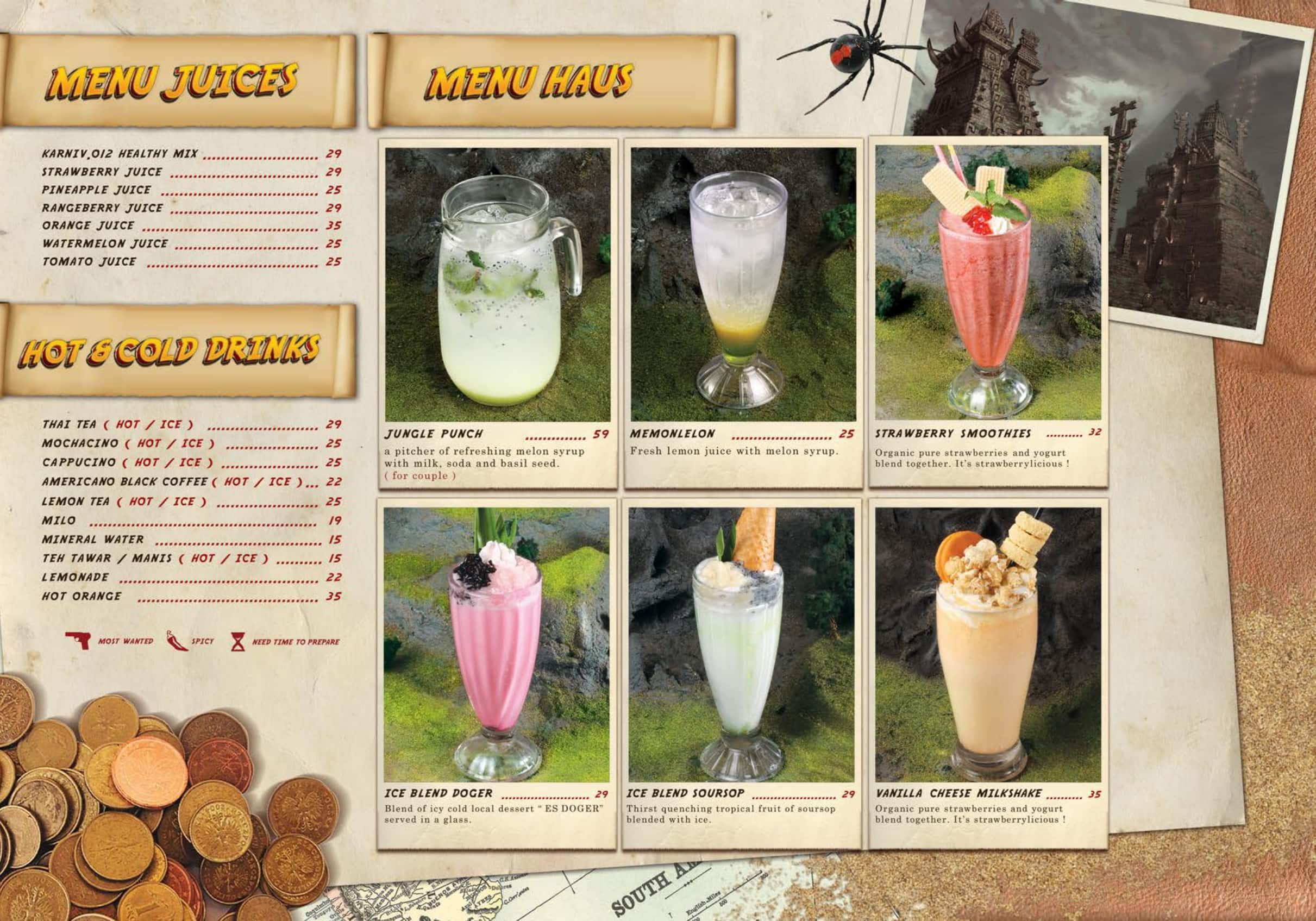 Menu at Karnivor restaurant, Bekasi Regency