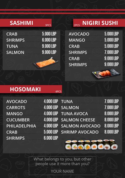 Temaki Menu, Menu for Temaki, Ashrafieh, Beirut District - Zomato Lebanon