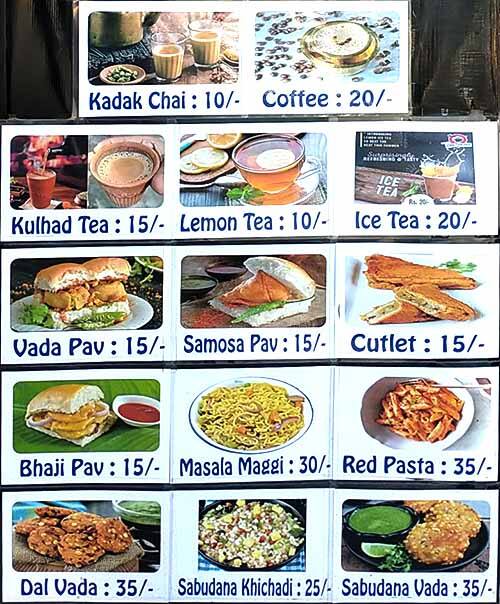 Menu of Chai Thikana, Dahisar East, Mumbai
