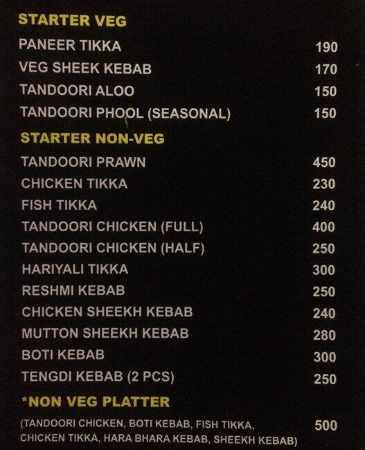 Sunset Bar & Restaurant menu