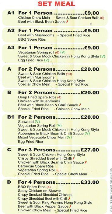 Good Luck Chinese Takeaway Hayes menu