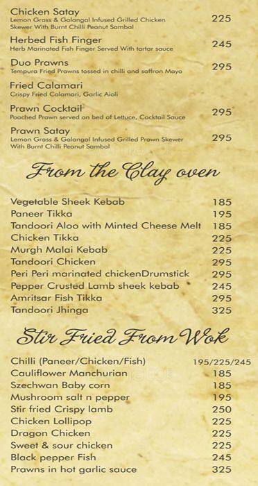 Drizzle menu