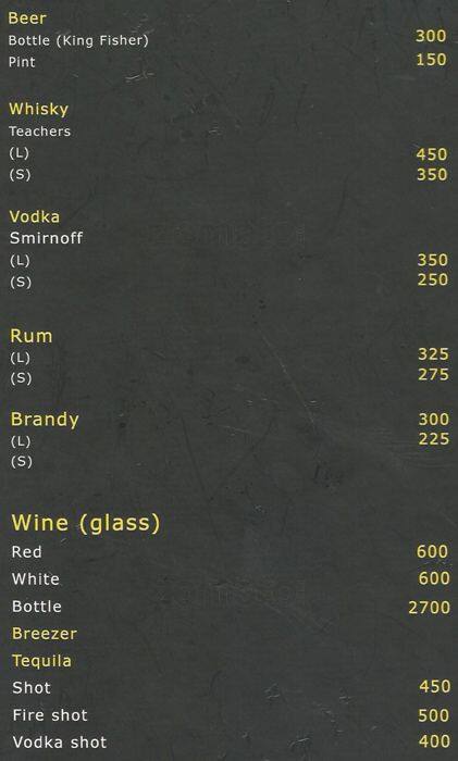 Drizzle menu