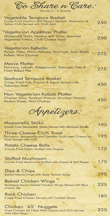 Drizzle menu