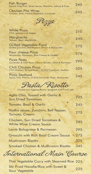 Drizzle menu