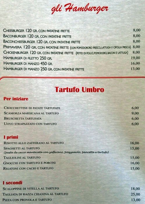 Menu di Cocomerino 