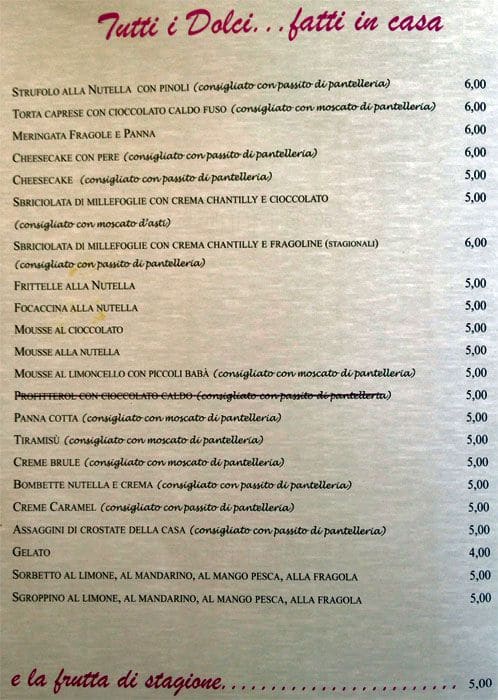 Menu di Cocomerino 