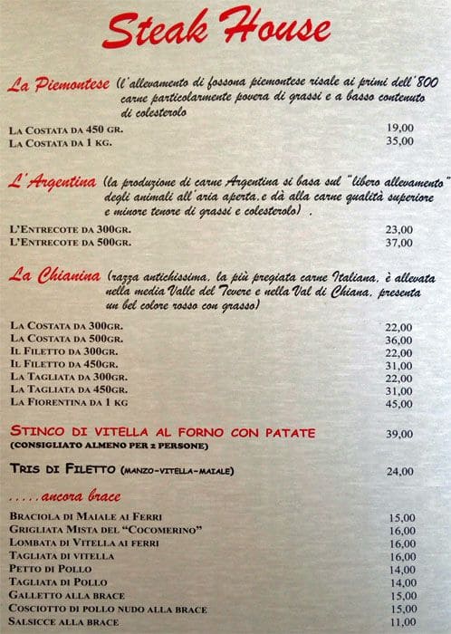 Menu di Cocomerino 