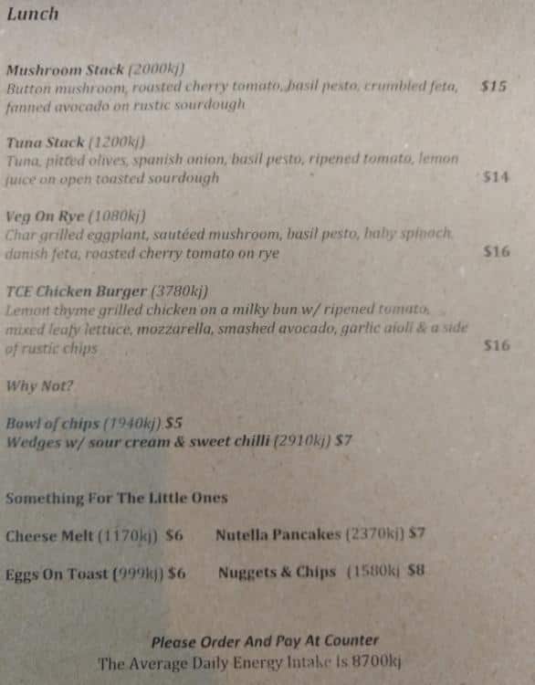 Menu at The Coffee Emporium restaurant, Parramatta, 159 Church St