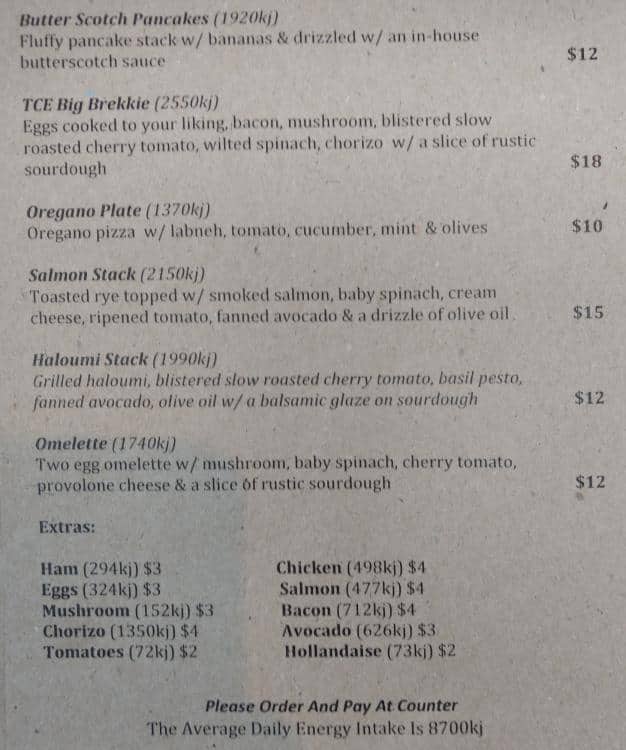 Menu at The Coffee Emporium restaurant, Parramatta, 159 Church St