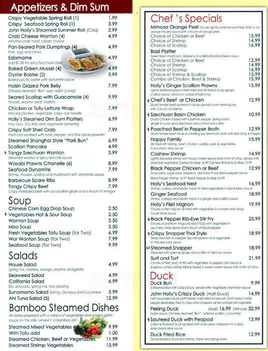 John Holly's Menu, Menu for John Holly's, Washington Park, Denver Urbanspoon/Zomato