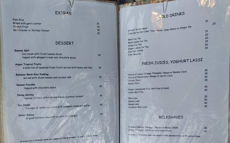 Cafe Angsa menu