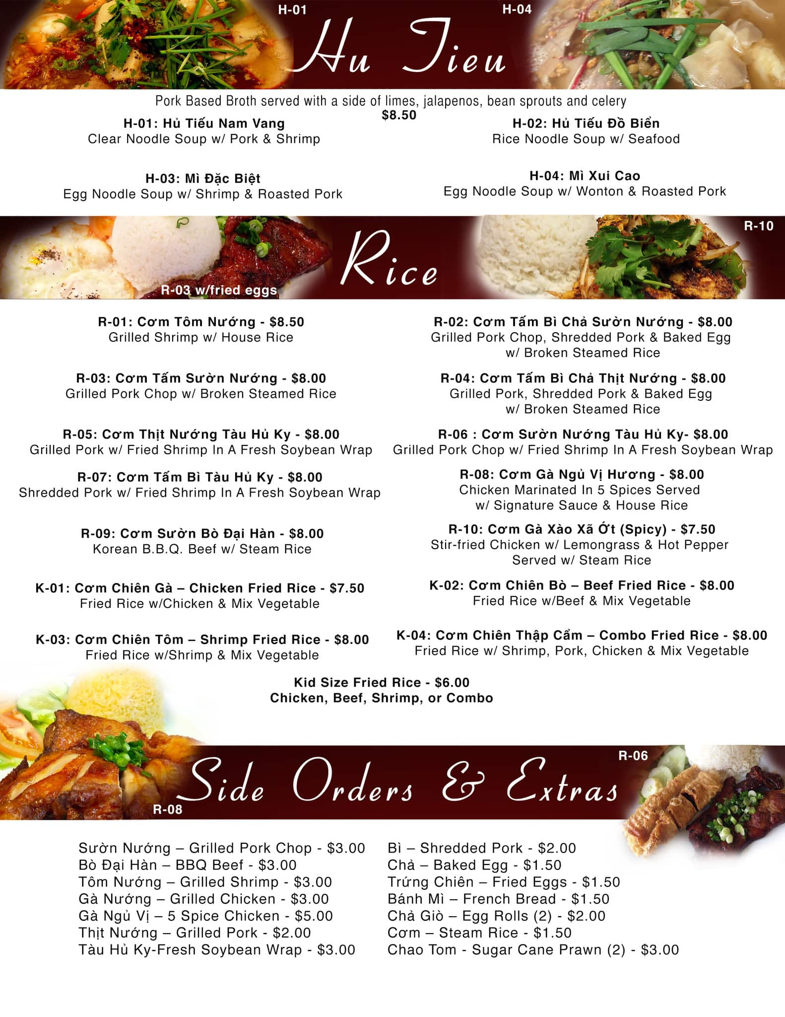 Menu at Pho Special pub & bar, Wichita