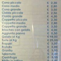 Casa Del Gelato A Milano Foto Del Menu Con Prezzi