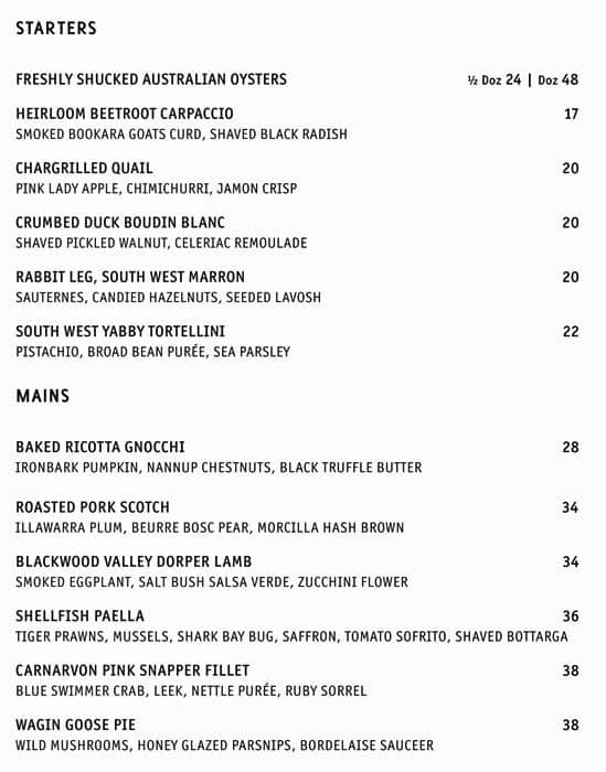 The Reveley Menu, Menu for The Reveley, Perth CBD, Perth - Urbanspoon ...