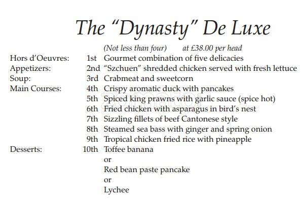 Roding Restaurant menu