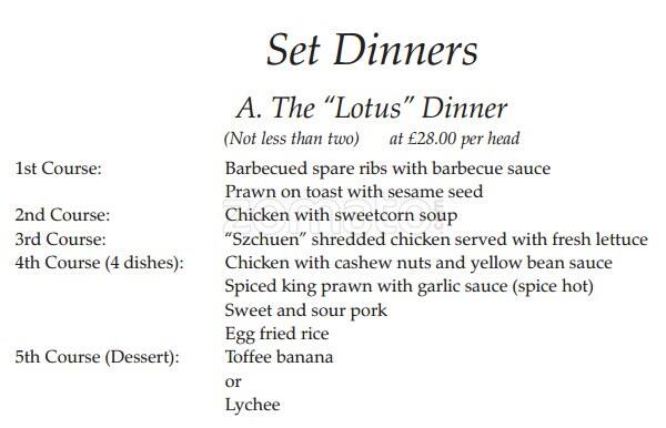Roding Restaurant menu