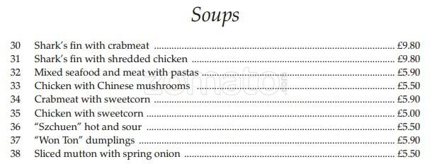 Roding Restaurant menu