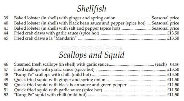 Roding Restaurant menu