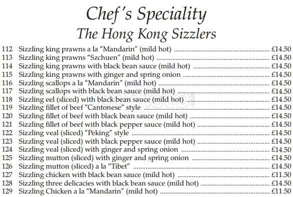 Roding Restaurant menu