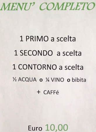 Menu di Trattoria Bar Antonella 