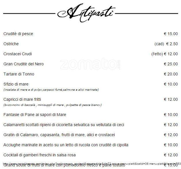 Nero Di Seppia Menu Menu For Nero Di Seppia Monte Sacro Roma