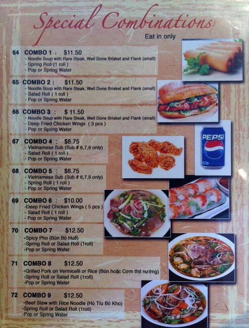 Menu at Pho Triple 8 restaurant, Surrey