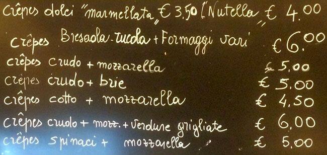 Gran caffè Salandra Speisekarte