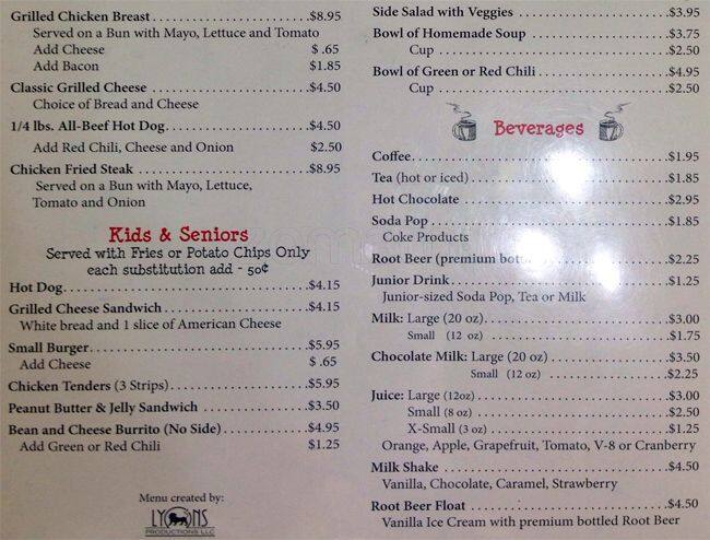Kyle's Kitchen menu