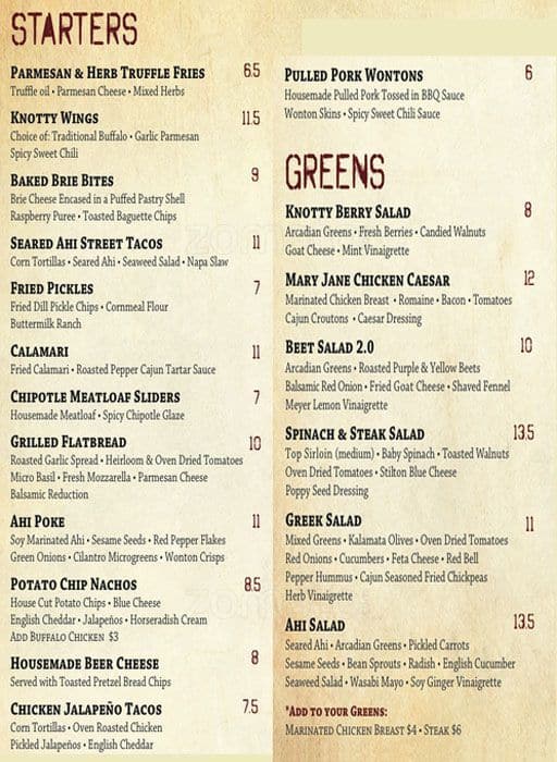 Knotty Barrel Menu, Menu for Knotty Barrel, East Village, San Diego Urbanspoon/Zomato